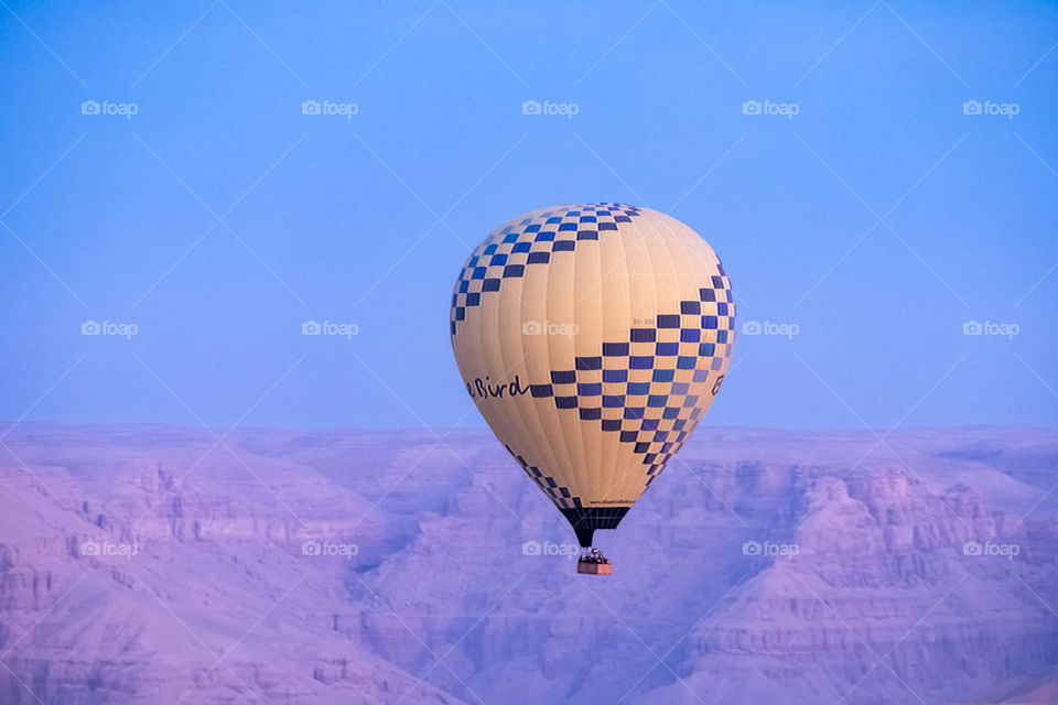 Balloon over the desert scene in Egypt