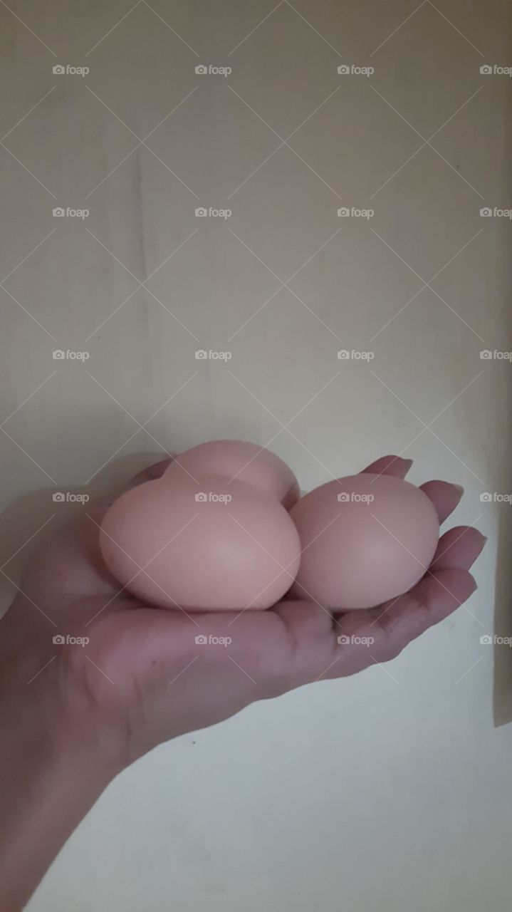 three eggs on my hand..