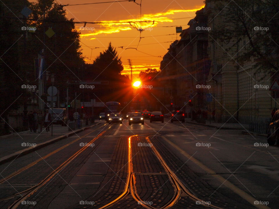 sunset in the Zagreb