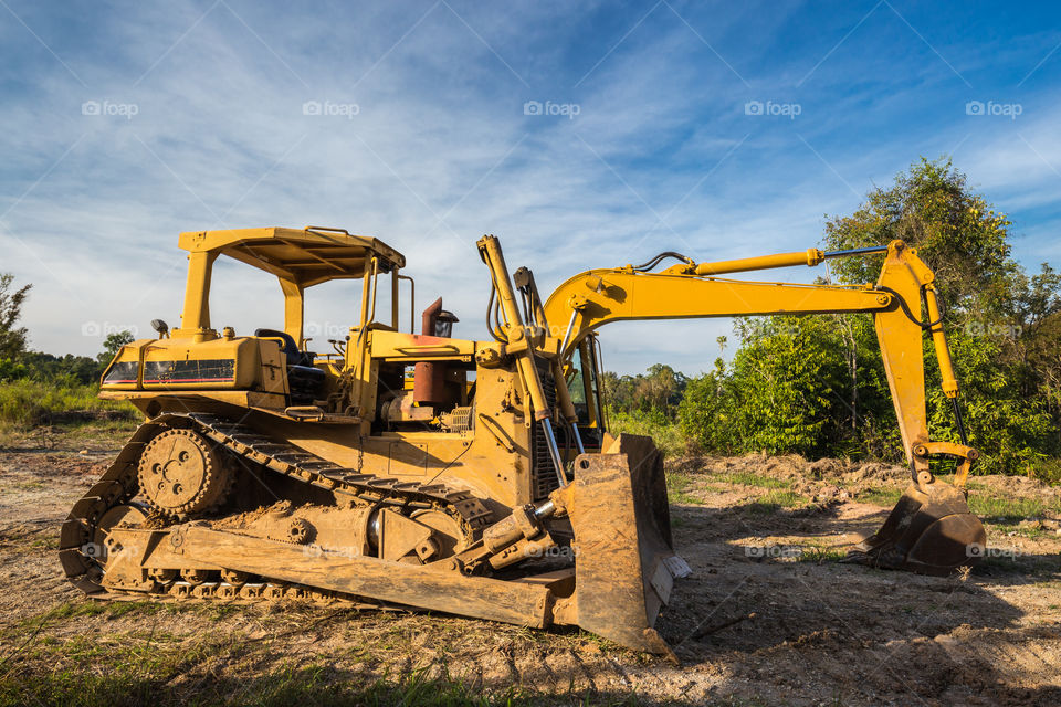 Construction tractor parking 