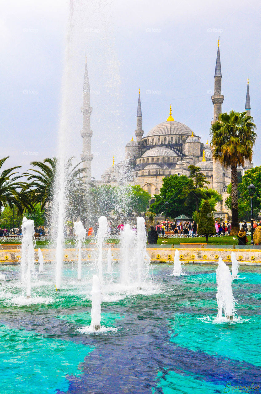 Fountain in Front of Blue Mosque in Istanbul, Turkey