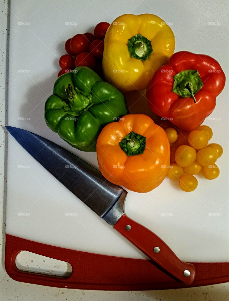 Bell Peppers ready to to sliced and added to a fresh veggie platter!