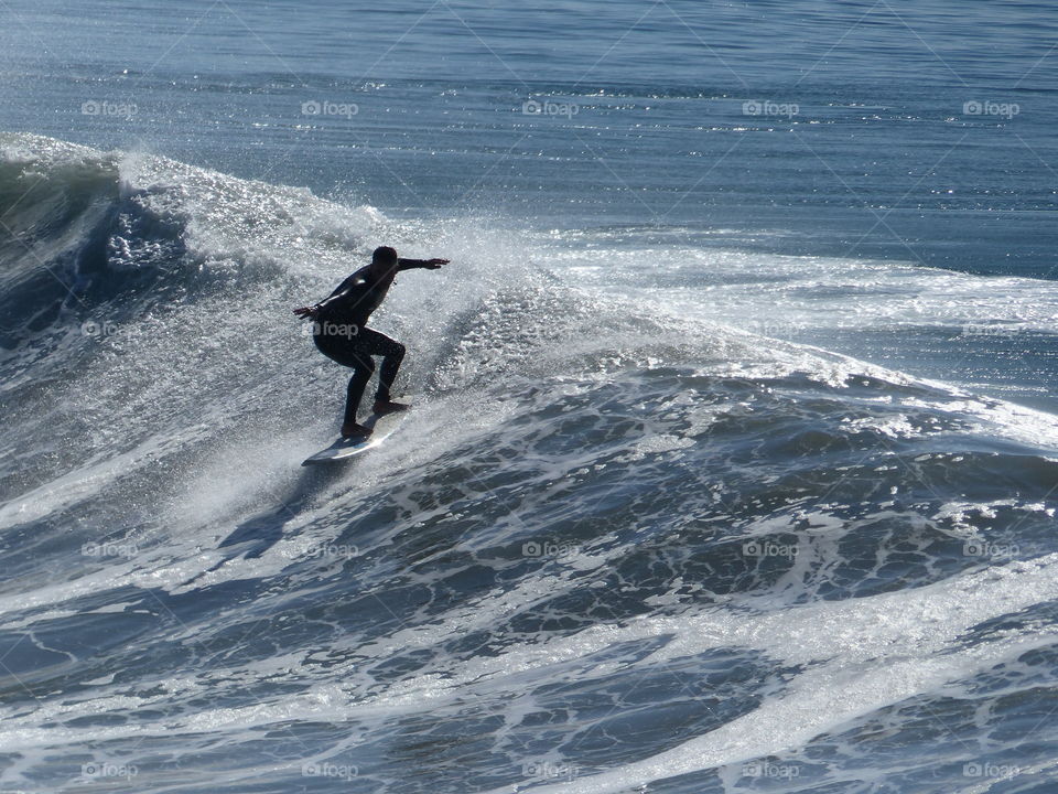 Perfect form surfer silhouette 