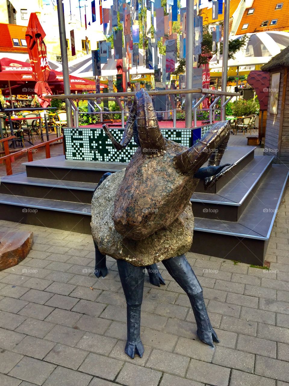 Goat sculpture at Riga town 