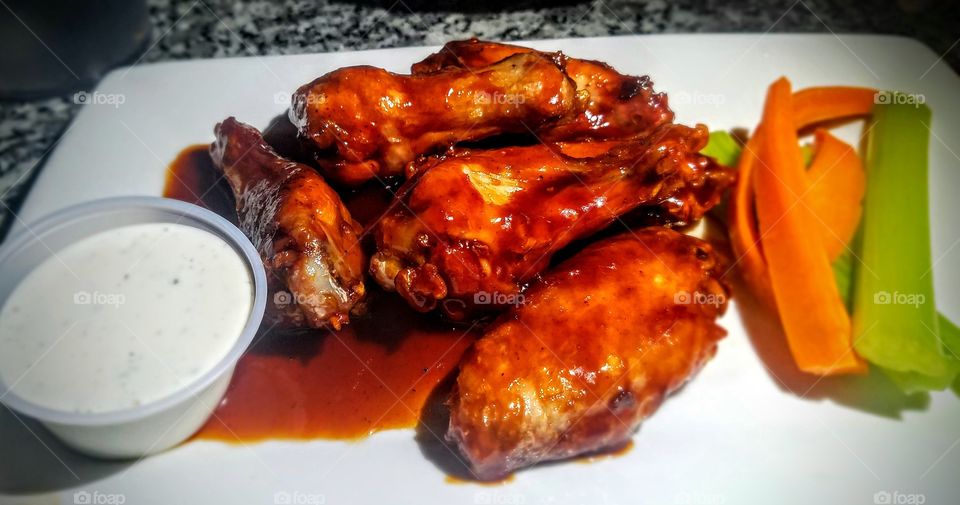 Delicious chicken wings from Gallaghers in Phoenix, Arizona.