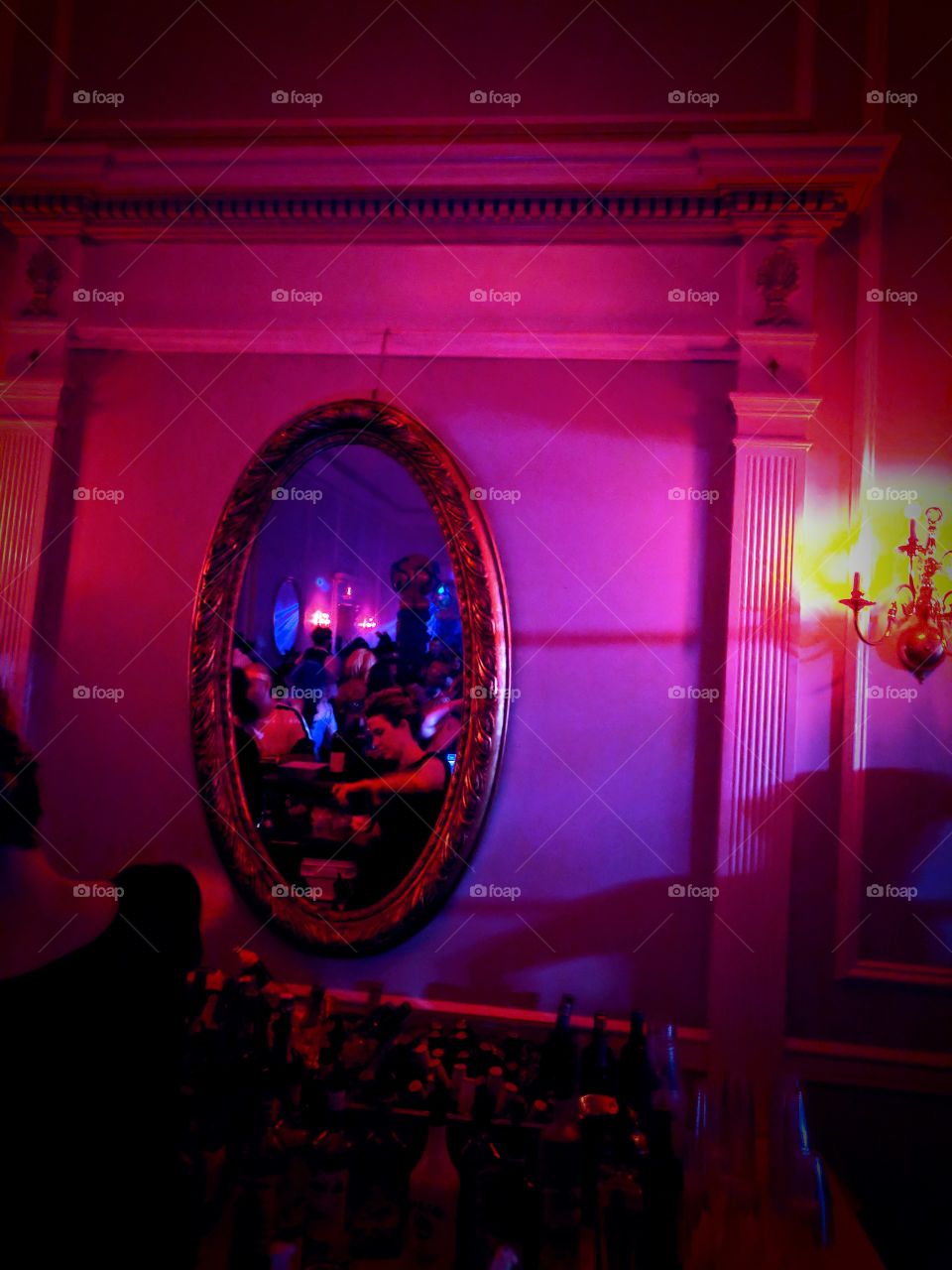 Bartender In Oval Mirror