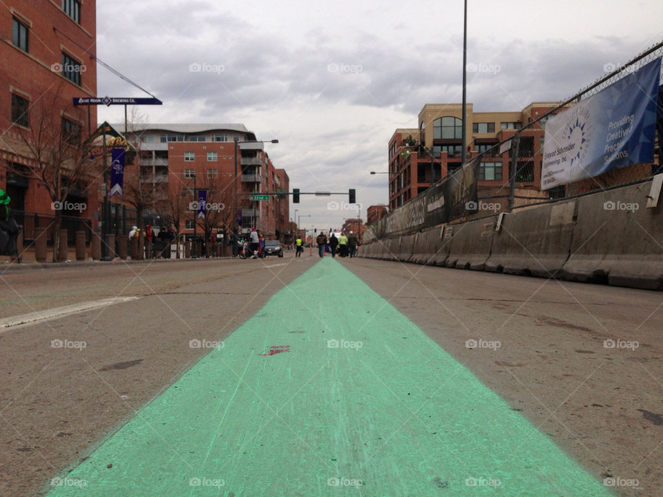 Green road line for st. Patricks's day