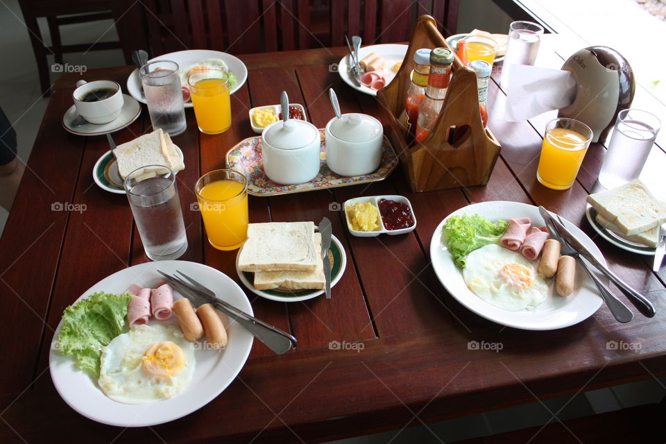 Morning Breakfast. Morning breakfast with friends