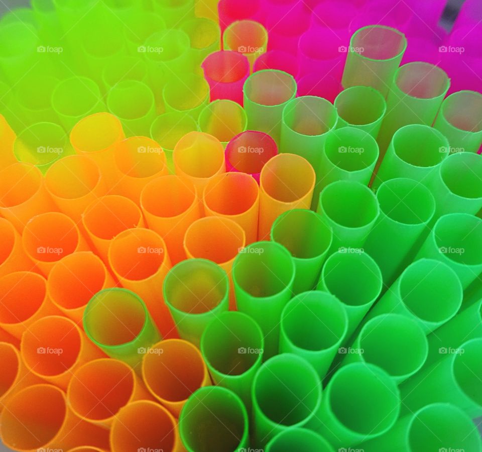 Cocktail plastic tubes background