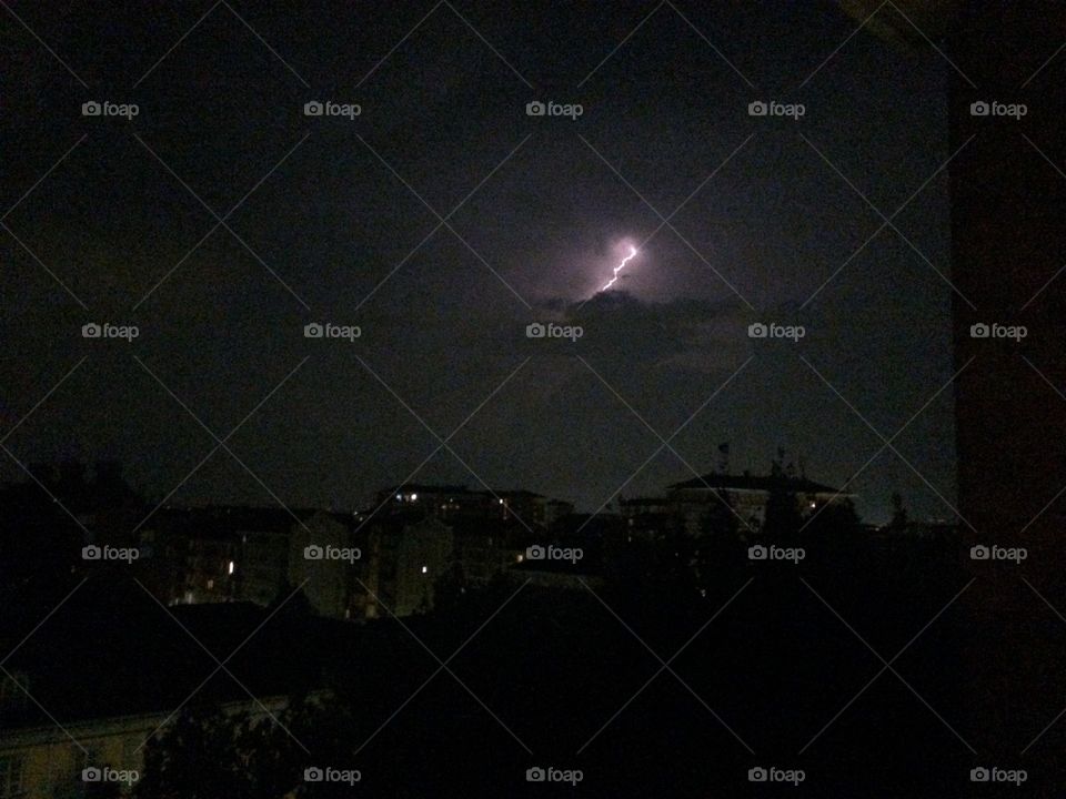Lightning in Turin, Italy