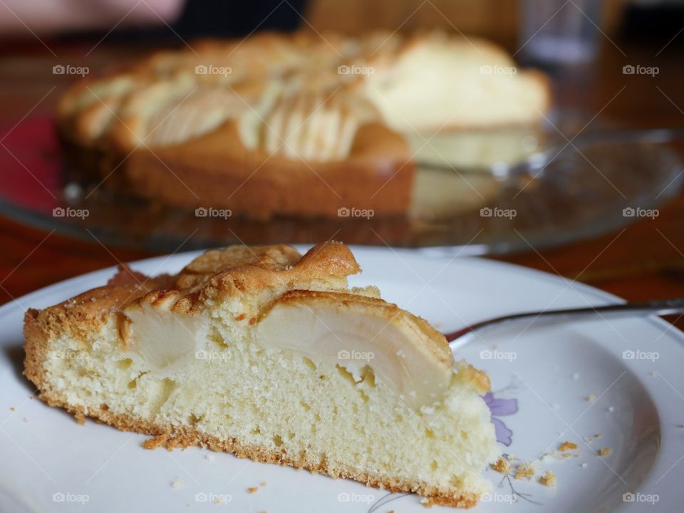 Slice of apple cake