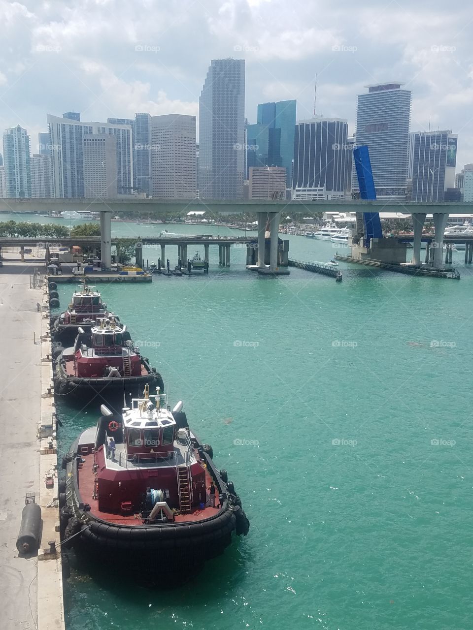 Port of Miami with Tug Boats