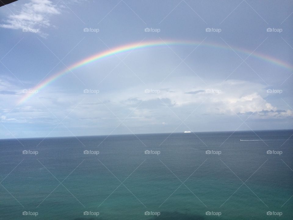 Rainbow over the Atlantic Ocean in Hollywood Florida 