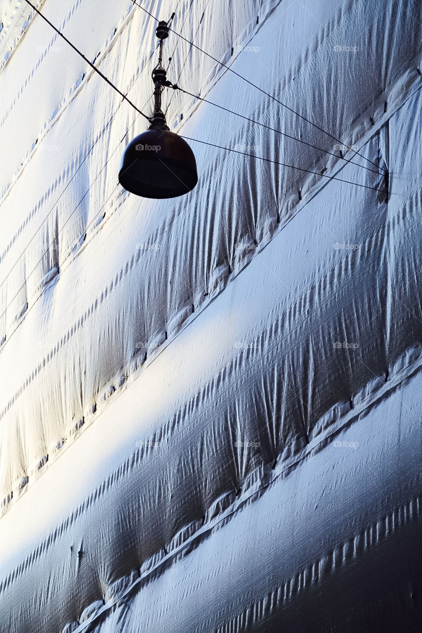 Streetlight and blowing facade 