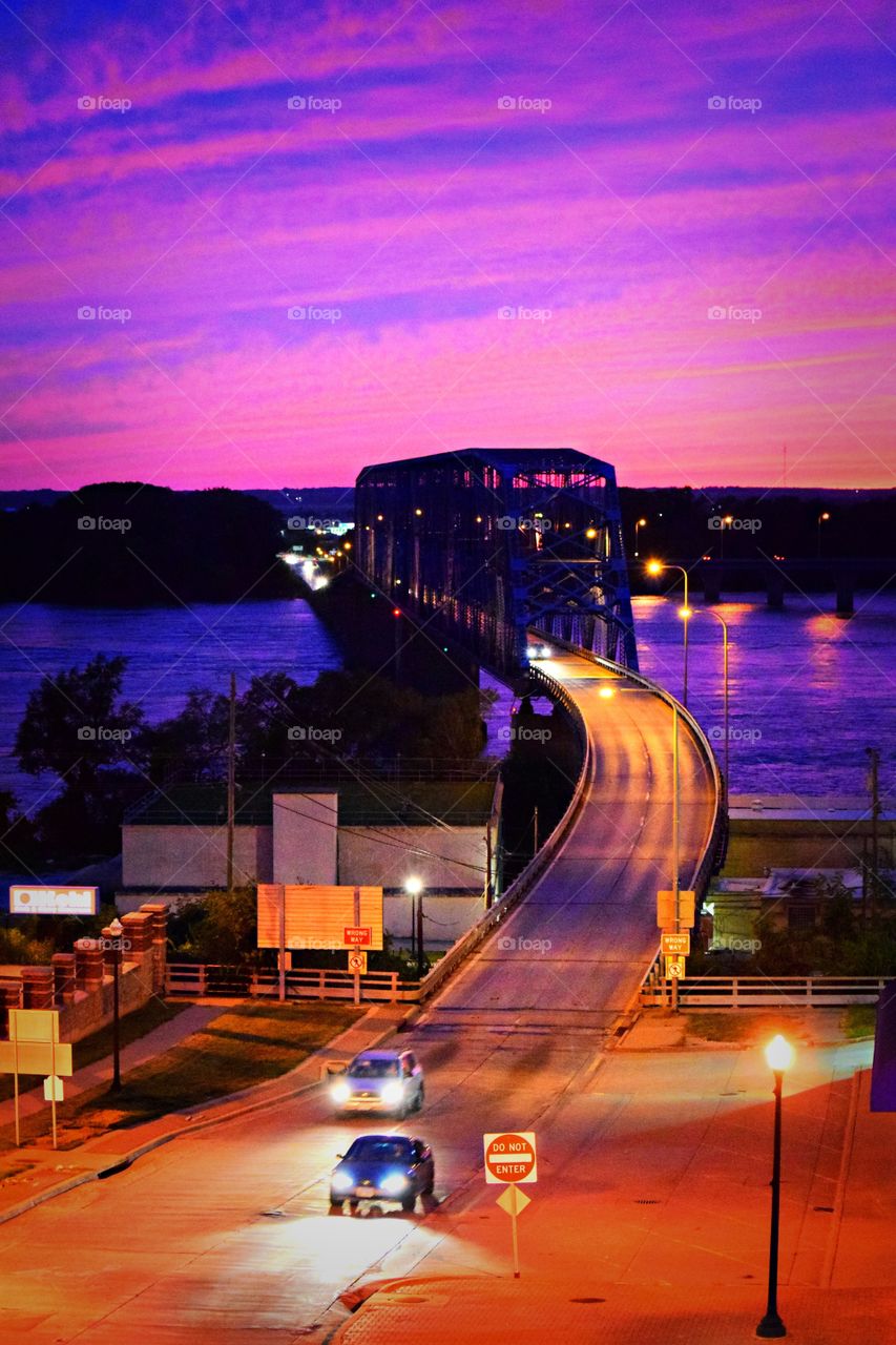 Sunset memorial bridge 