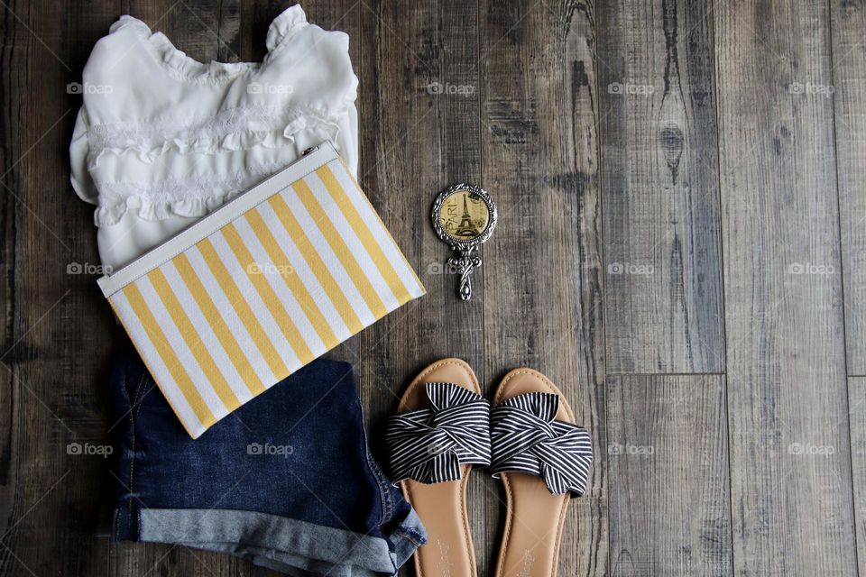 Summer outfit flat lay 