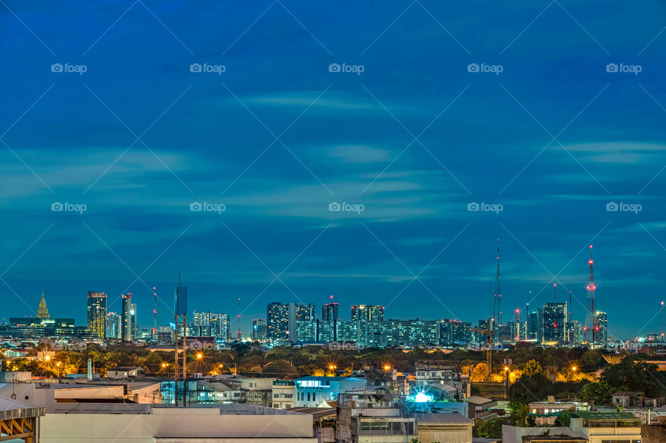 Bangkok city night view