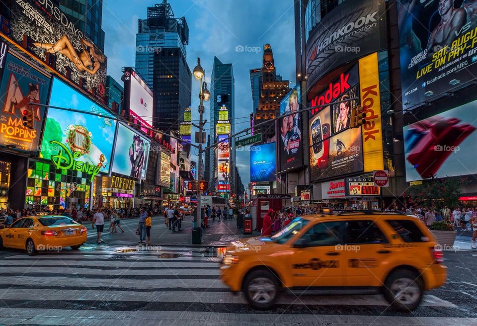 Blur taxi In Times Square 