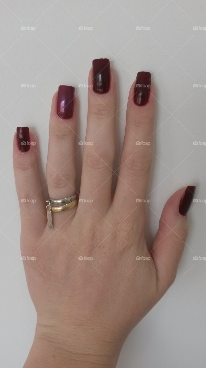 Wine nail. Love manicure
