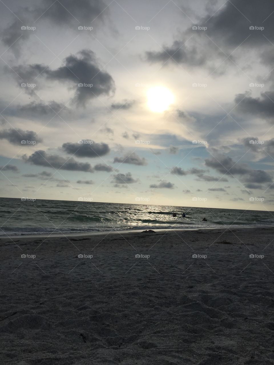 Beach peaceful dusk evening