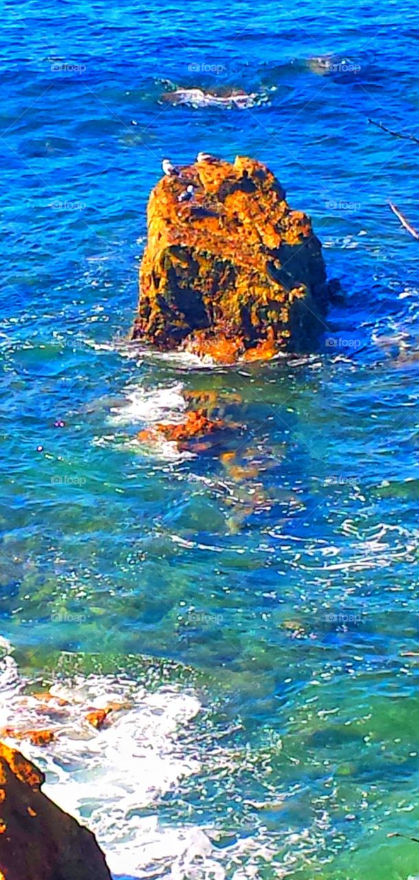 Tropical Waters. Calm turquoise ocean @ Hiesler Park in Laguna Beach
