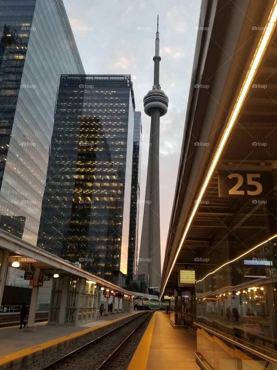 Toronto Union St. 
Lakeshore East to Oshawa St. 
Nothing like seeing your beautiful cities skyscraper after a long day of work.