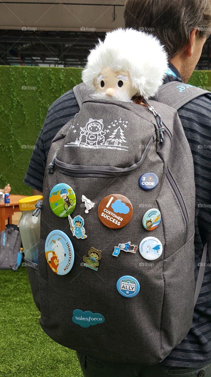 Albert Einstein Doll in backpack