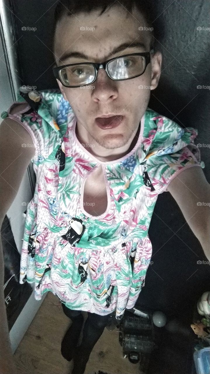 me cross dressing in a dress and tights
