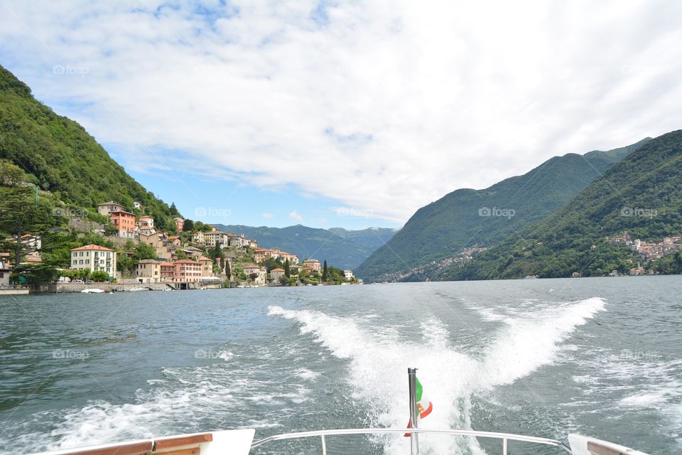 Italy lake views from boat