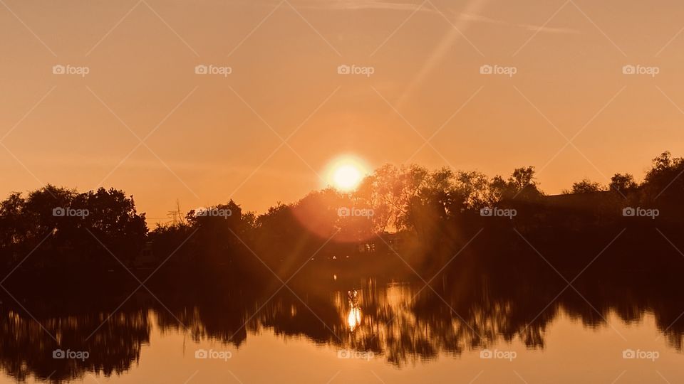 The setting Sun is almost to its Destination. The ending of a Beautiful Fall Day after Stormy Weather passed through the day before.