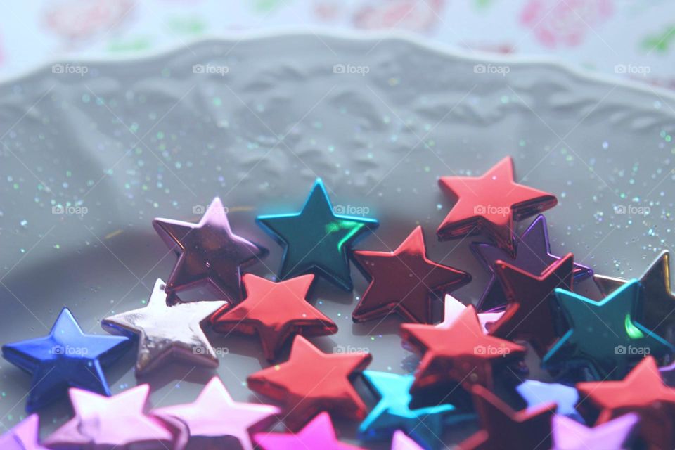 stars plate glitter kawaii