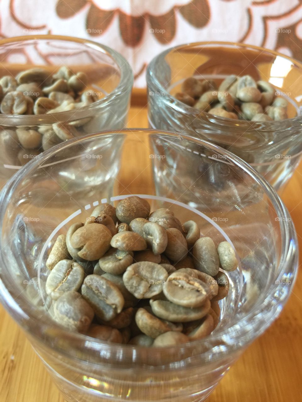 Raw green coffee beans 