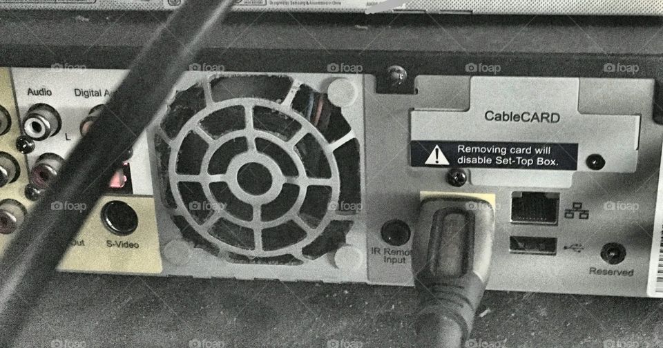 Back of TV cable box.