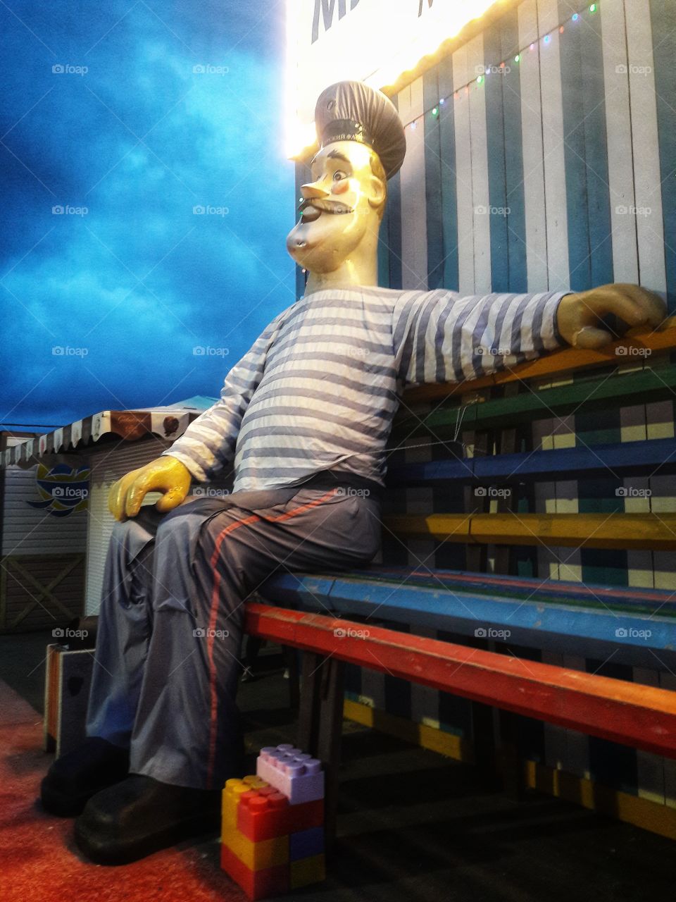 nature outdoor view spring summer night statue