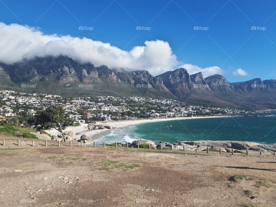 A sunny day on the coastline of Capetown.
