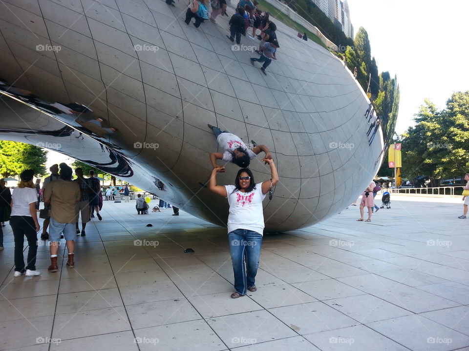 holding up the bean