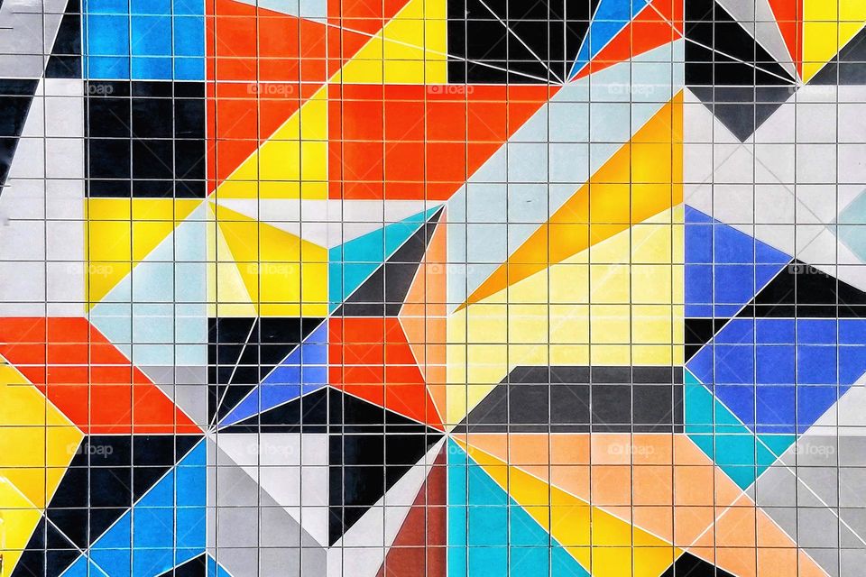 Colorful geometric wall texture