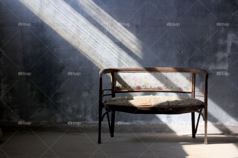 Vintage bench in the country house for my relaxing time