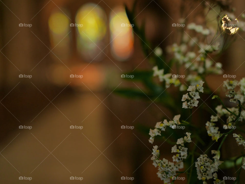 flowers in church