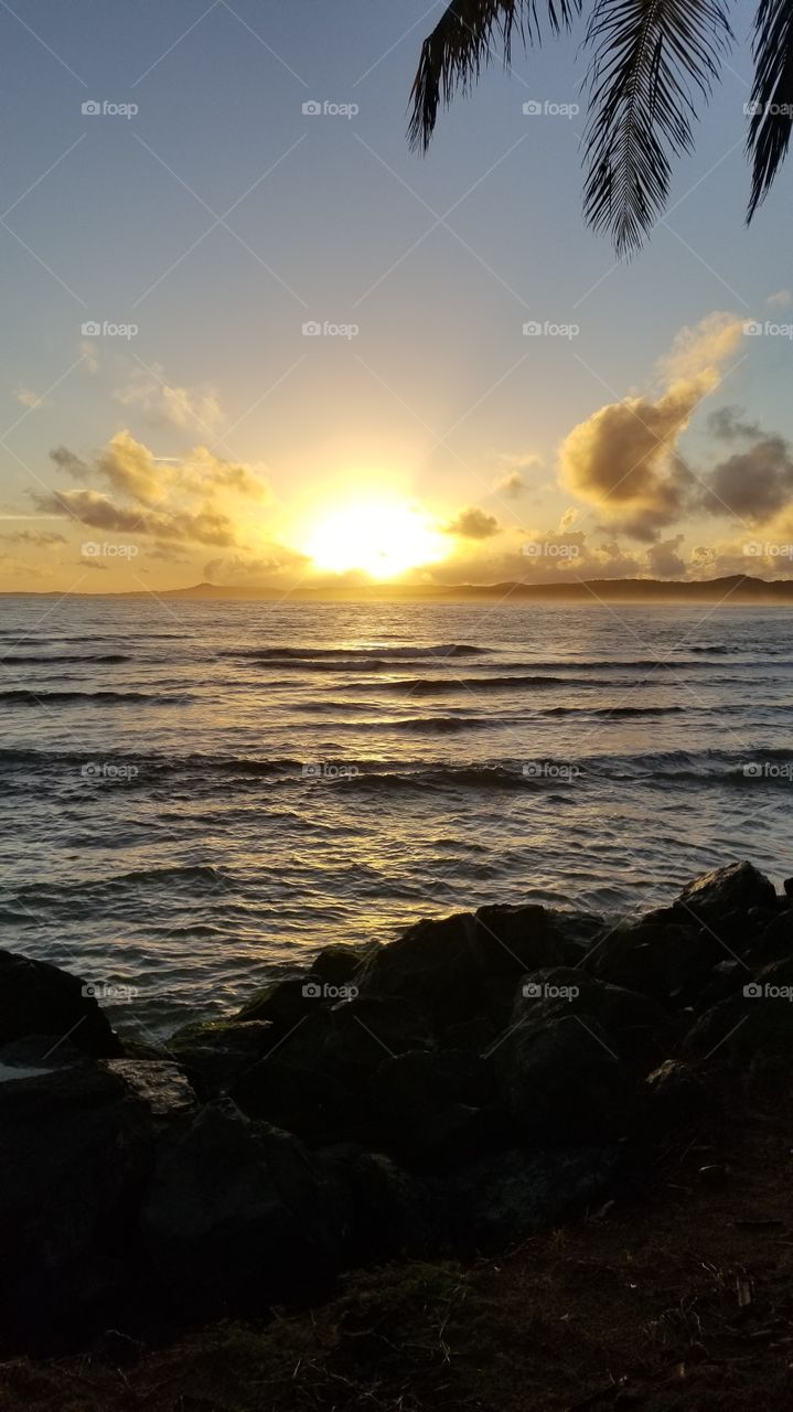 beautiful sunrise in Luquillo Puerto Rico