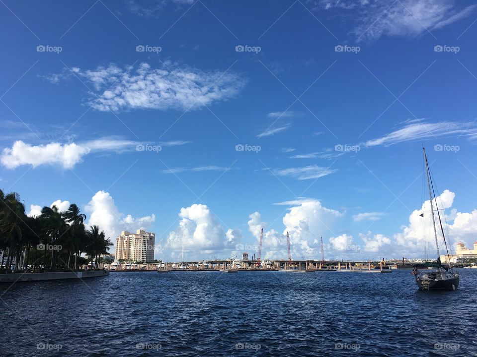 View of the Intracoastal Waterway, West Palm Beach, Florida