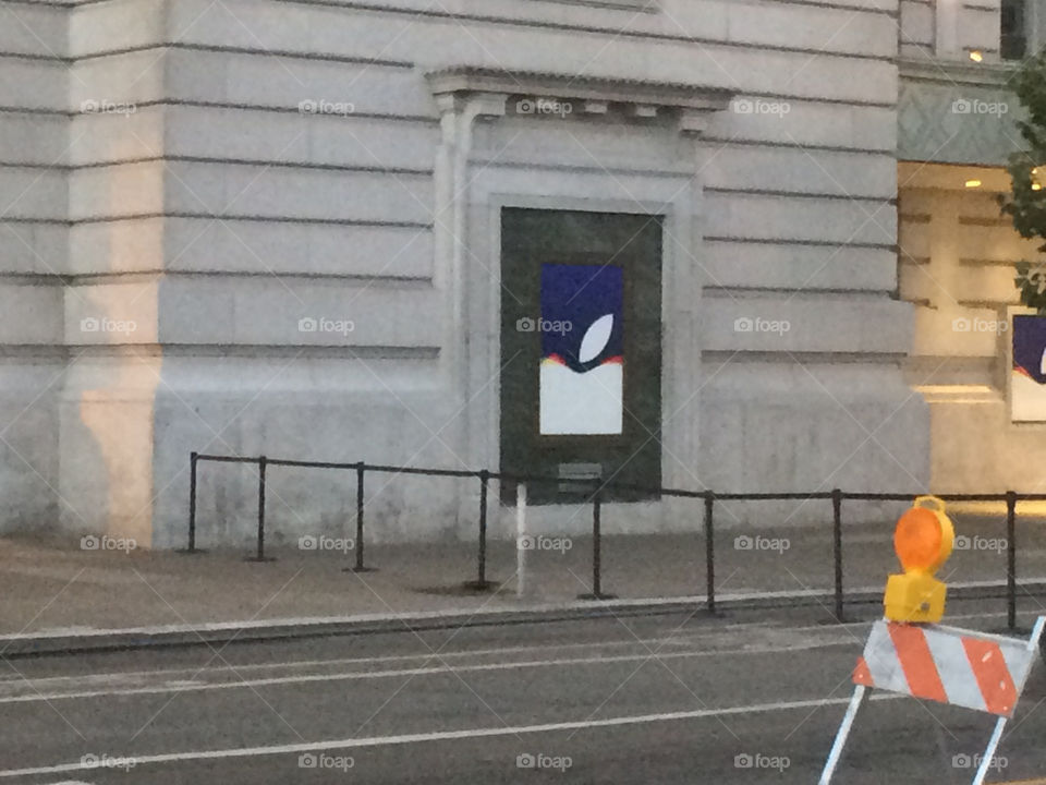Bill Graham Civic Auditorium. September 9, 2015 San Francisco, California - Apple signage on the day of the Apple iPhone event.