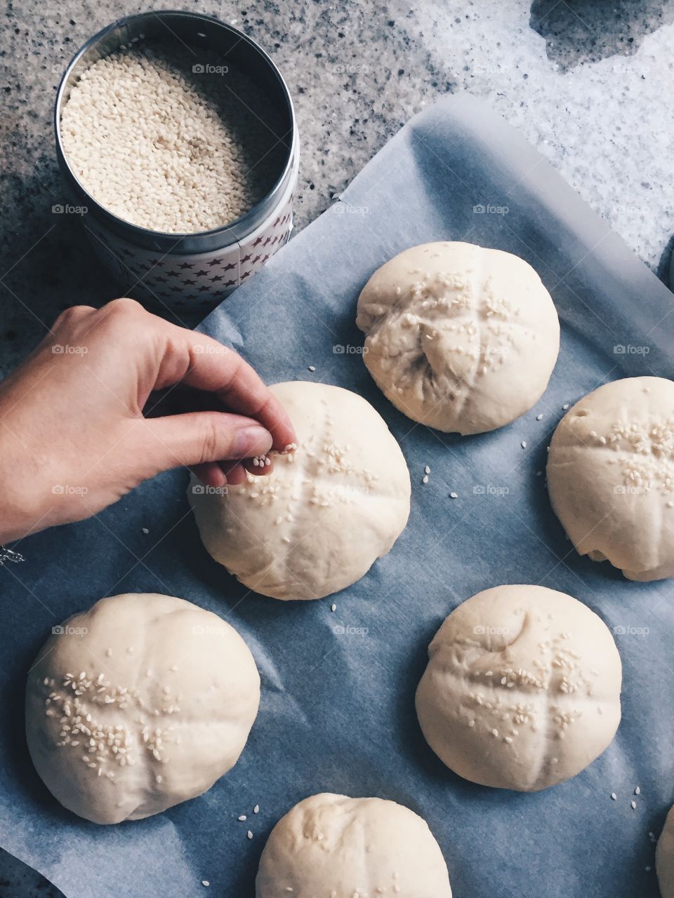 Close-up of person preparing cookie