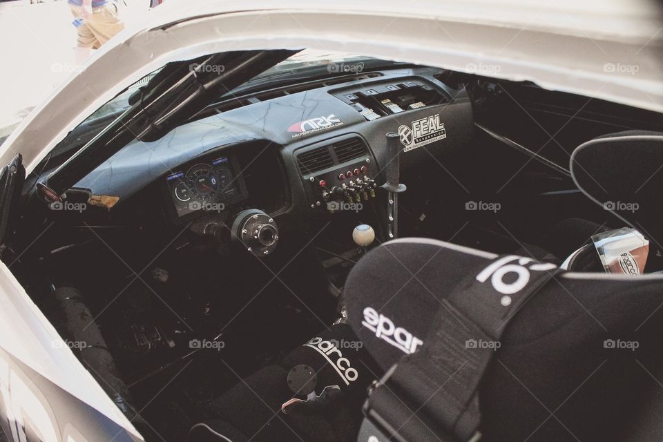 The Cockpit Of A Professional Drift Car