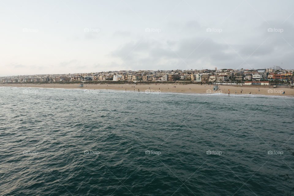 Manhattan beach view from the pier Los Angeles 