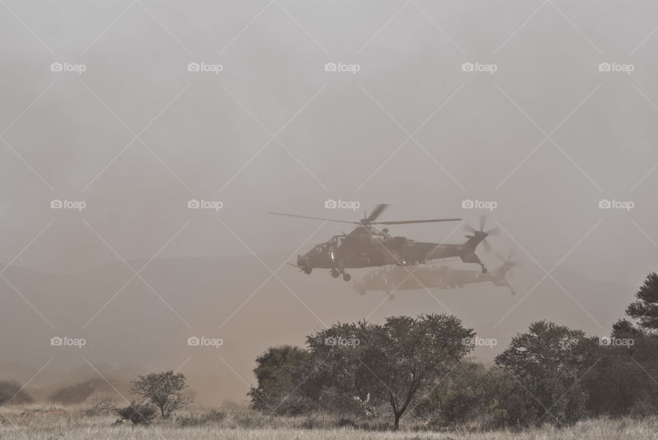 dust from helicopter