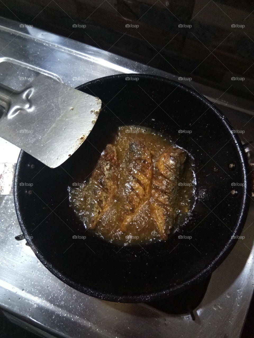 Preparing fish fry