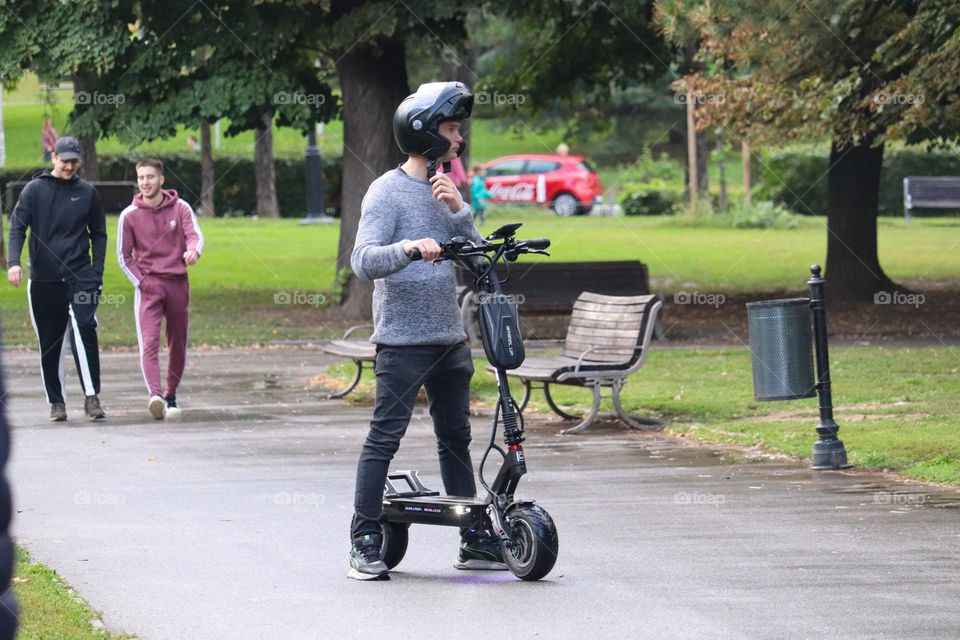 Scooter rider on the street