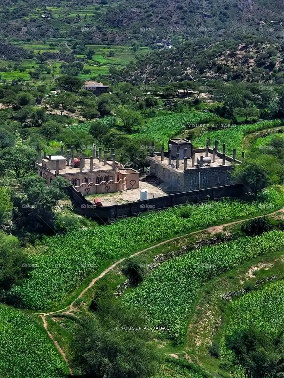 Glory be to God, the magnificent and picturesque view and the natural green trees are a view that is nothing more wonderful than it