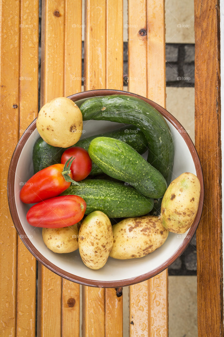 Mixed vegetables from garden 